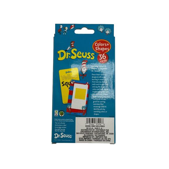 Dr. Seuss Flash Cards Colors and Shapes Set of 36 Cards NIB - Picture 2 of 2